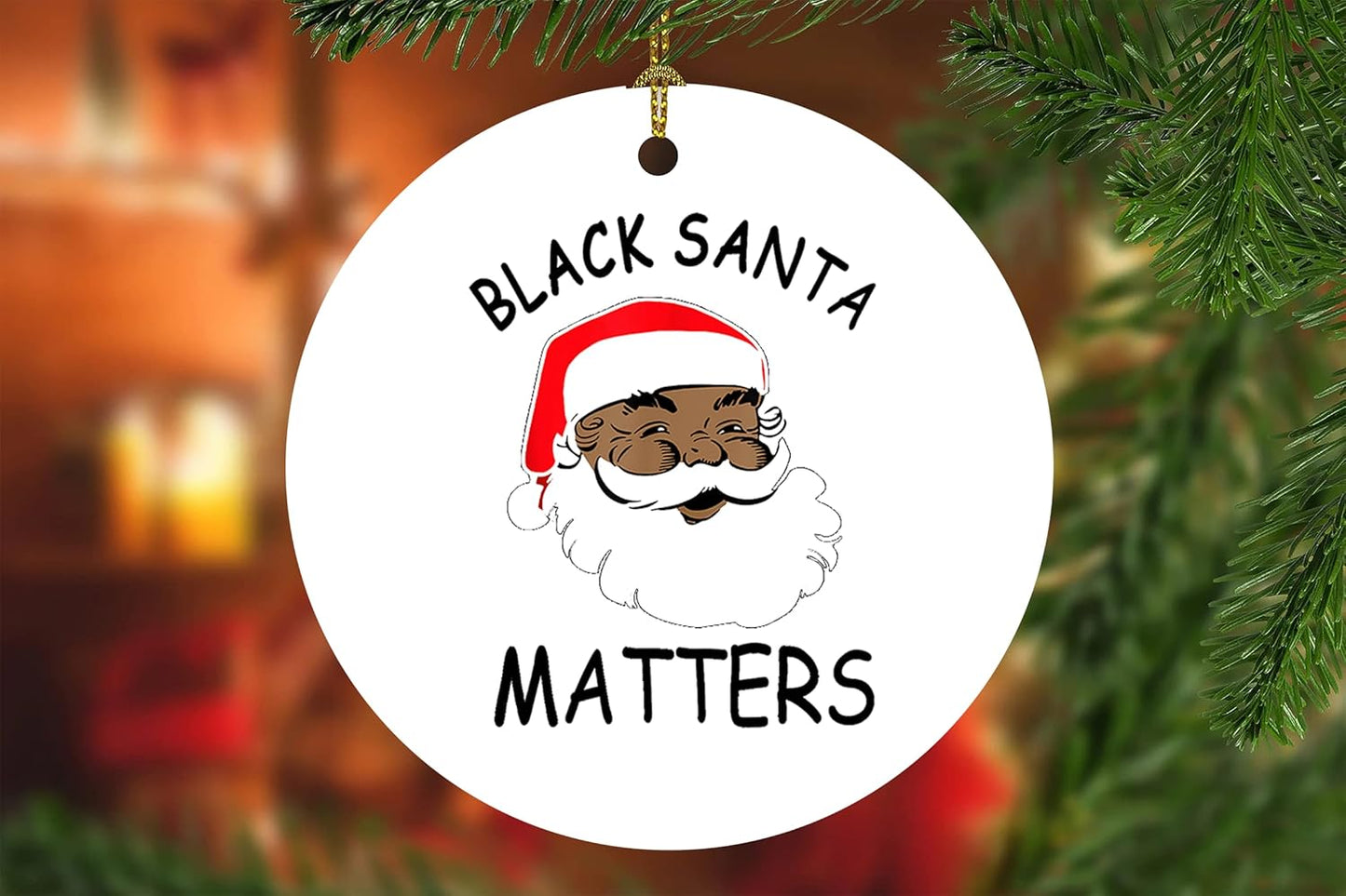 Black Santa Matters Ornament, African American Santa Black Matters Ornaments, African American Black Santa Matters Angel Child Ornaments