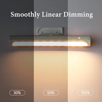 Magnetic LED Desk Lamp with Stepless Dimming and USB Rechargeable Night Light for Cabinets and Closets